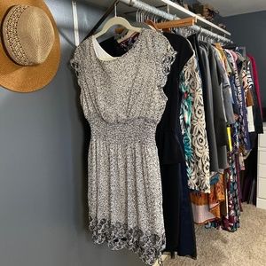 Black and White Patterned Dress - Bar III